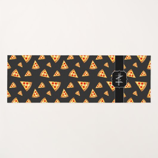 Monogram patroon pizza's yogamat (Voorkant (horizontaal))