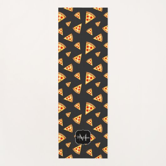 Monogram patroon pizza's yogamat (Voorkant)