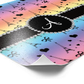 Monogram patroon regenboogeiffeltoren foto afdruk (Hoek)