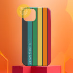 Monogram patroon regenboogkleuren Retrostripe patr Case-Mate iPhone 14 Plus Hoesje<br><div class="desc">Een retro regenboog met 70's geïnspireerde kleuren en een minimaal patroon. De groene,  blauwe,  gele,  oranje en rode kleuren kunnen worden gewijzigd. De grote lijnen die verticaal lopen maken het een gewaagde maar minimale blik op uw dekking.</div>