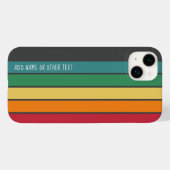 Monogram patroon regenboogkleuren Retrostripe patr Case-Mate iPhone Case (Achterkant (horizontaal))