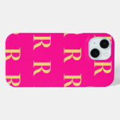 Monogram Patroon Stijlvol Hot Pink Case-Mate iPhone Case (Achterkant (horizontaal))