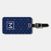 Monogram patroon van Anchor Polka Dots Bagagelabel (Voorkant horizontaal)