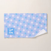 Monogram patroon van elektrische blauwe cirkels bad handdoek (Handdoek)