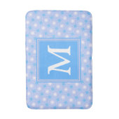 Monogram patroon van elektrische blauwe cirkels badmat (Voorkant Verticaal)