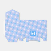 Monogram patroon van elektrische blauwe cirkels bedankdoosjes (Uitgevouwen)