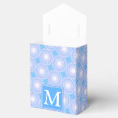 Monogram patroon van elektrische blauwe cirkels bedankdoosjes (Geopend)