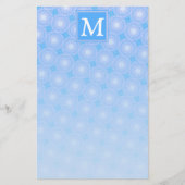 Monogram patroon van elektrische blauwe cirkels briefpapier (Voorkant)