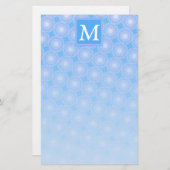 Monogram patroon van elektrische blauwe cirkels briefpapier (Voorkant / Achterkant)