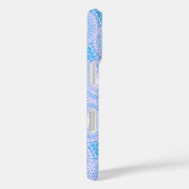 Monogram patroon van elektrische blauwe cirkels Case-Mate iPhone case (Achterkant / Rechts)