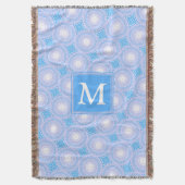 Monogram patroon van elektrische blauwe cirkels deken (Voorkant Verticaal)
