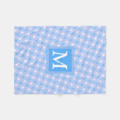 Monogram patroon van elektrische blauwe cirkels fleece deken (Voorkant (Horizontaal))