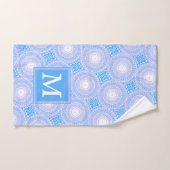 Monogram patroon van elektrische blauwe cirkels handdoek (Handdoek)