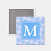Monogram patroon van elektrische blauwe cirkels magneet (Voorkant / Achterkant)