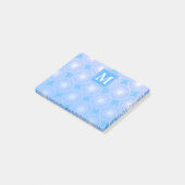 Monogram patroon van elektrische blauwe cirkels post-it® notes (Schuin)