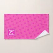 Monogram patroon van hete roze cirkels bad handdoek (Handdoek)