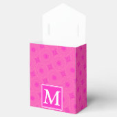 Monogram patroon van hete roze cirkels bedankdoosjes (Geopend)