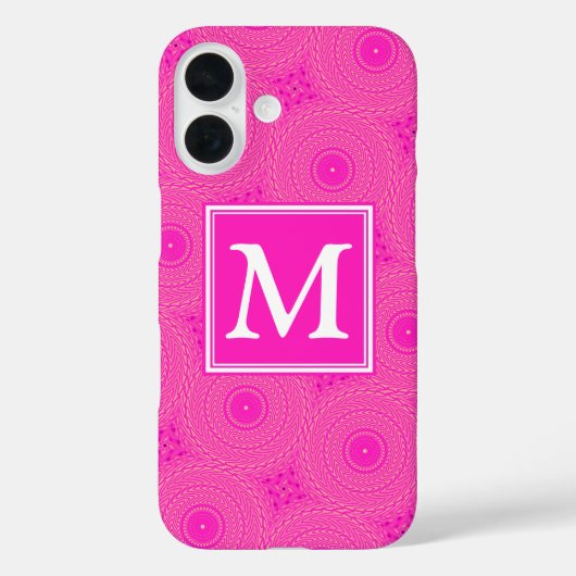 Monogram patroon van hete roze cirkels Case-Mate iPhone case (Achterkant)