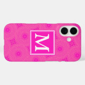 Monogram patroon van hete roze cirkels Case-Mate iPhone case (Achterkant (horizontaal))