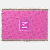 Monogram patroon van hete roze cirkels deken (Voorkant)