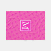 Monogram patroon van hete roze cirkels fleece deken (Voorkant (Horizontaal))