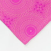 Monogram patroon van hete roze cirkels fleece deken (Hoek)