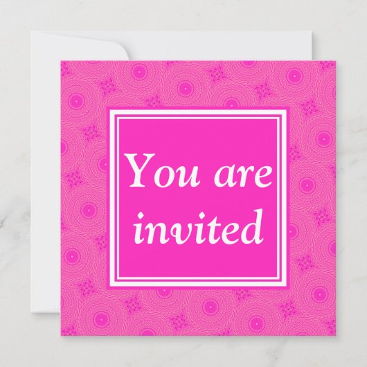 Monogram patroon van hete roze cirkels kaart (Voorkant)