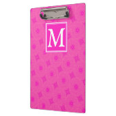 Monogram patroon van hete roze cirkels klembord (Links)