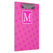 Monogram patroon van hete roze cirkels klembord (Rechts)