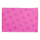 Monogram patroon van hete roze cirkels kussensloop (Achterkant)