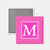 Monogram patroon van hete roze cirkels magneet (Voorkant / Achterkant)