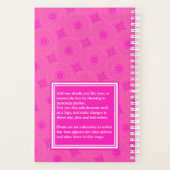 Monogram patroon van hete roze cirkels planner (Achterkant)