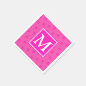 Monogram patroon van hete roze cirkels servetten (Hoek)