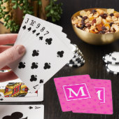 Monogram patroon van hete roze cirkels speelkaarten (Insitu)