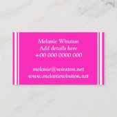 Monogram patroon van hete roze cirkels visitekaartje (Achterkant)