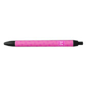 Monogram patroon van hete roze cirkels zwarte inkt pen (Voorkant)