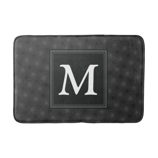 Monogram patroon van koolcirkels badmat (Voorkant)