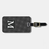 Monogram patroon van koolcirkels bagagelabel (Voorkant horizontaal)