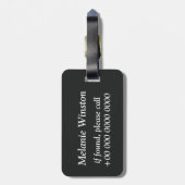 Monogram patroon van koolcirkels bagagelabel (Achterkant verticaal)