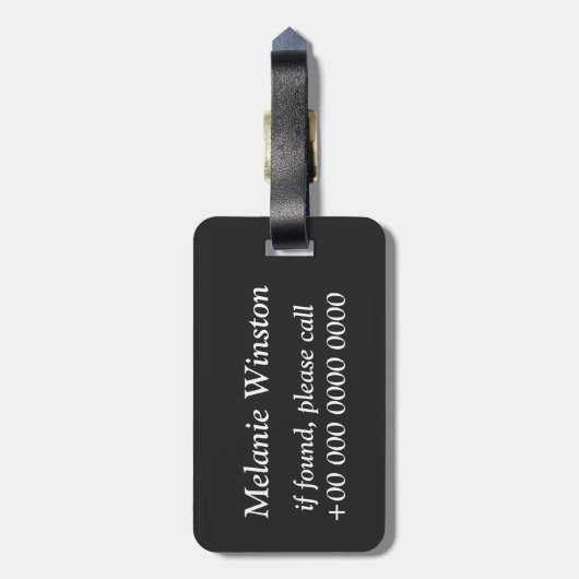 Monogram patroon van koolcirkels bagagelabel (Achterkant verticaal)