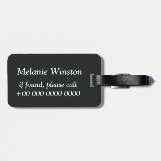 Monogram patroon van koolcirkels bagagelabel (Achterkant horizontaal)