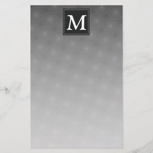 Monogram patroon van koolcirkels briefpapier (Voorkant)
