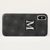 Monogram patroon van koolcirkels Case-Mate iPhone case (Achterkant (horizontaal))