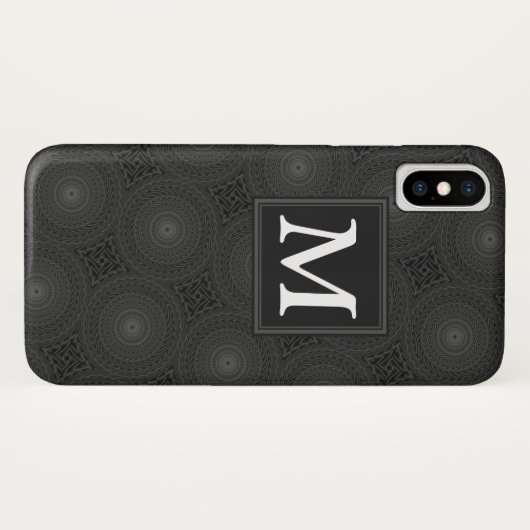 Monogram patroon van koolcirkels Case-Mate iPhone case (Achterkant (horizontaal))