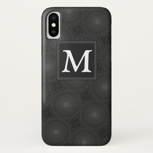 Monogram patroon van koolcirkels Case-Mate iPhone case (Achterkant)
