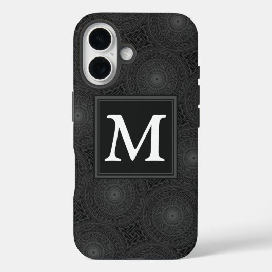 Monogram patroon van koolcirkels Case-Mate iPhone case (Achterkant)