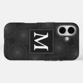 Monogram patroon van koolcirkels Case-Mate iPhone case (Achterkant (horizontaal))