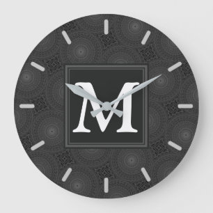 Monogram patroon van koolcirkels grote klok