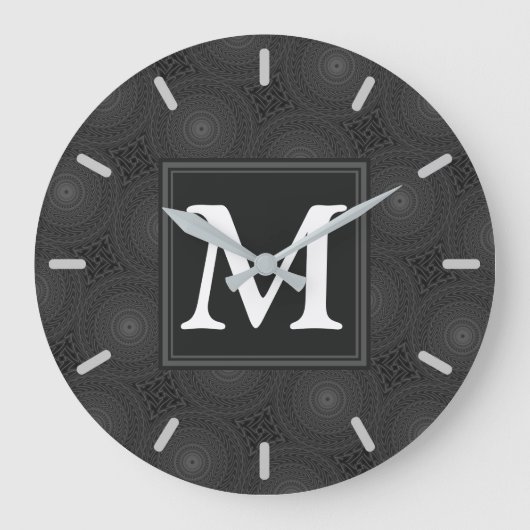 Monogram patroon van koolcirkels grote klok (Voorkant)