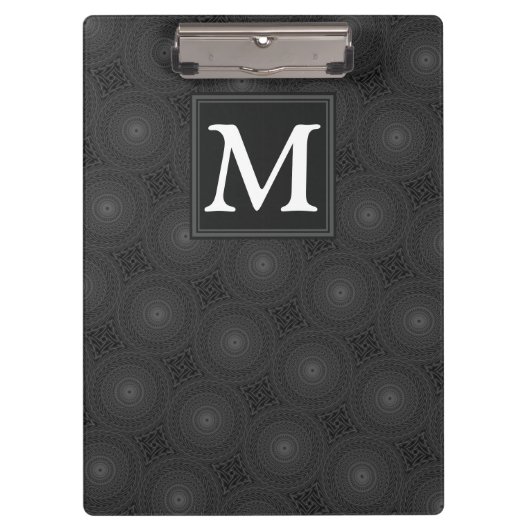 Monogram patroon van koolcirkels klembord (Voorkant)